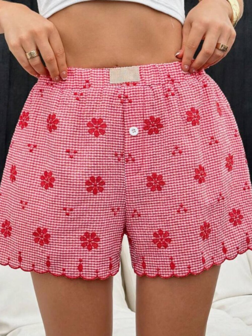 Plaid boxer shorts